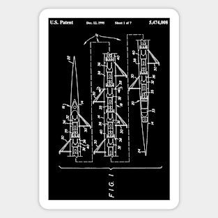 8 Man Rowing Shell Scull Patent, boat art Magnet